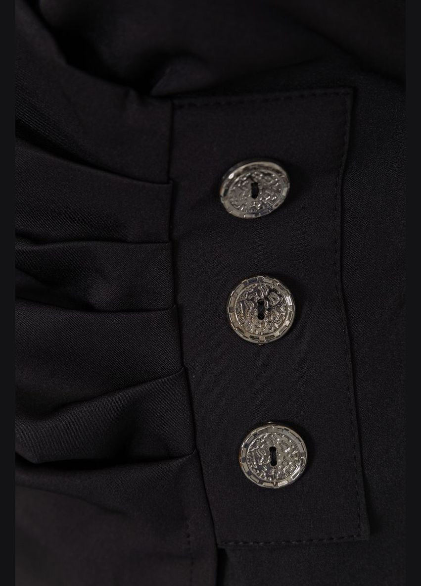 Чорна повсякденний повсякденне плаття із довгими рукавами на запах вільного крою чорне (sku_176r1050) No Brand однотонна