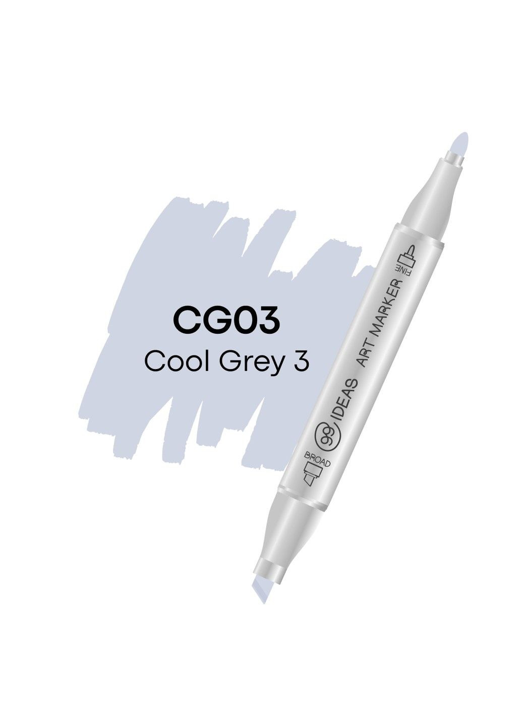 Маркер двосторонній Холодний сірий 3, CG03, 99IDEAS (329143947)