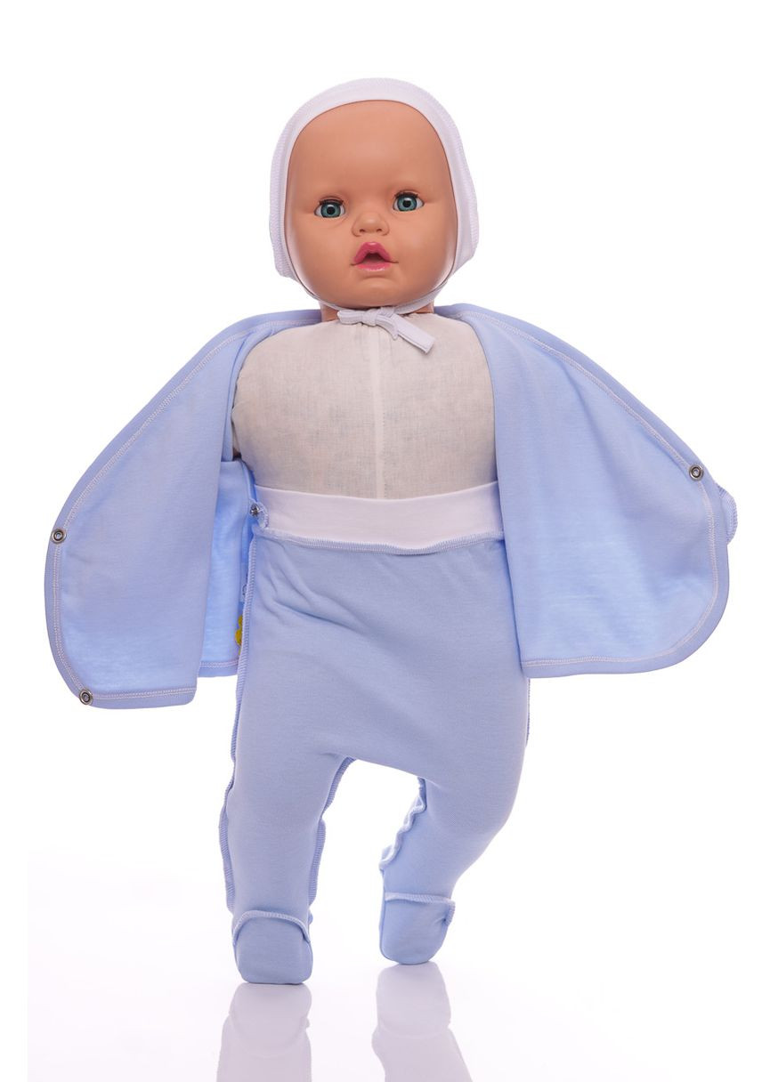 Блакитний демісезонний комплект повзунки та сорочечка для хлопчика інтерлок блакитний 62 см (50027) BABYKROHA