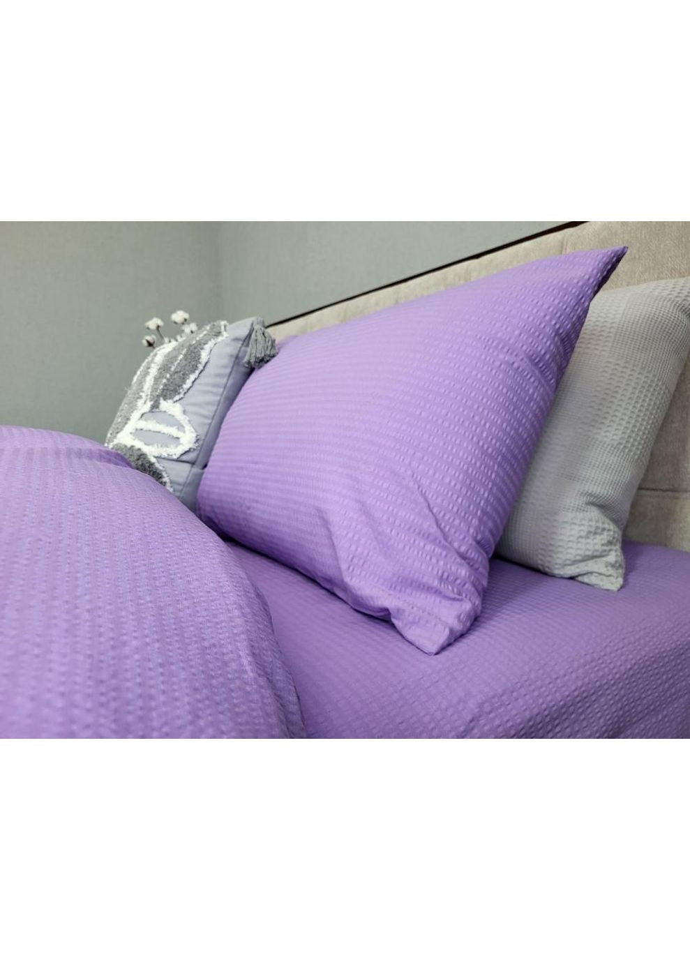 Постельное белье с резинкой GS159, ранфорс гофра (жатка) Полуторный размер, наволочки 50/70 No Brand (364219675)