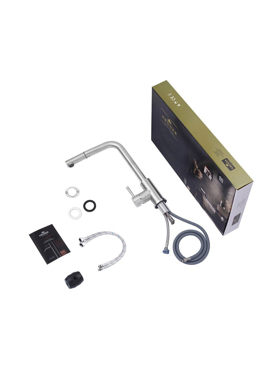 Смеситель для кухни с выдвижным изливом KRP Edelstahl Klassisch - ESG03917 Kroner (332976292)