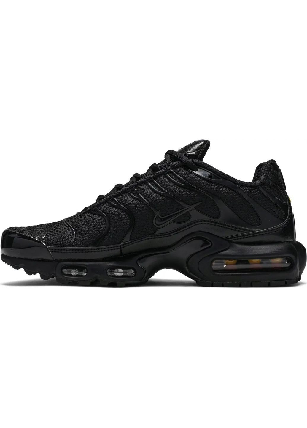 Чорні Осінні кросівки чоловічі nike air max plus triple black 604133-050 No Brand