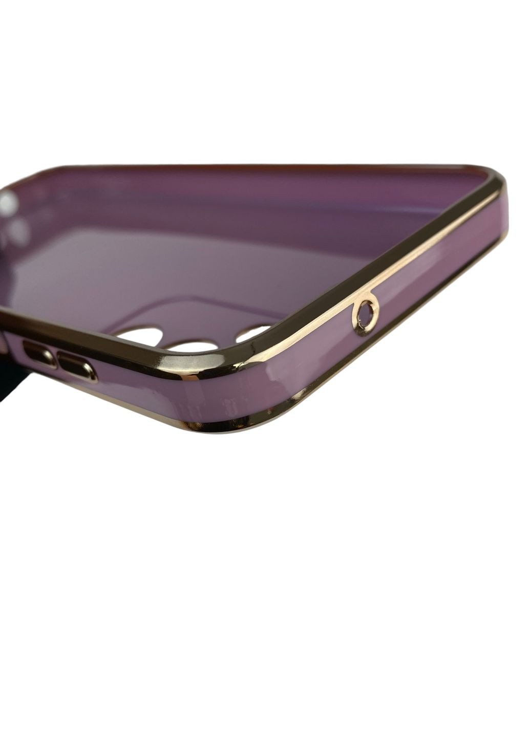 Чохол для Galaxy M14 5G (SM-M146) глянцевий із захистом камери із золотою окантовкою на самсунг м14 5г чорничний gs1 Samsung (366230886)