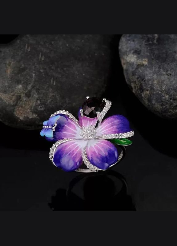 Кольцо женское элегантное фиолетоворозовый персиковый цветок р 20 Fashion Jewelry (285780983)
