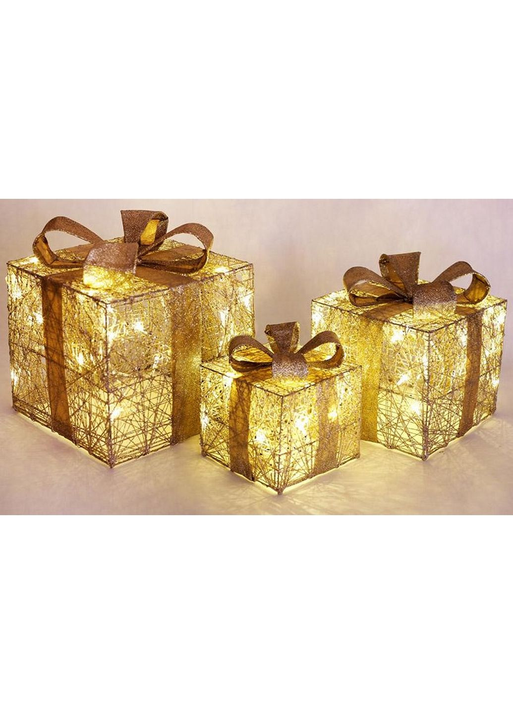 Набір декоративних подарунків - 3 коробки з led-підсвічуванням Bona (282587991)