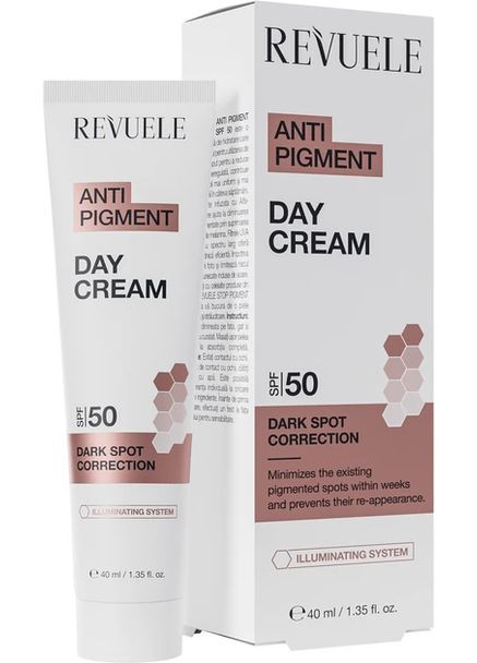 REVUELE ☀️ Крем для лица Дневной против пигментации тонирующий SPF 50, 40 мл — Крем, Болгария (369720091)