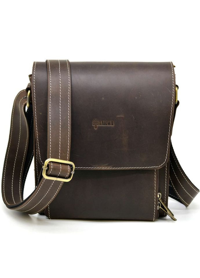 Кожаная сумка-планшент через плечо RCw-3027-3md бренда с белой строчкой TARWA (329147993)