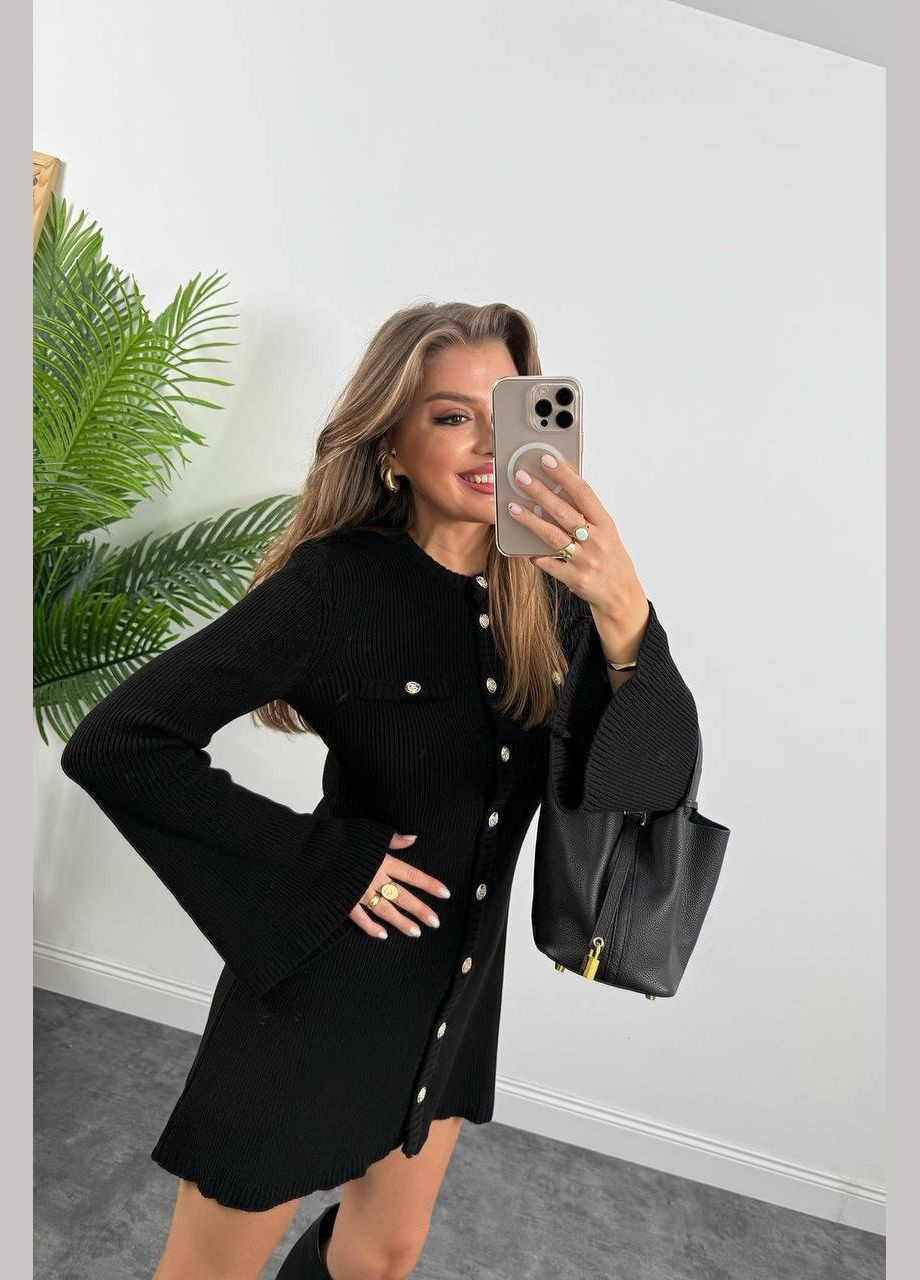 Черное повседневный, кэжуал, джинсовое платье женское No Brand однотонное