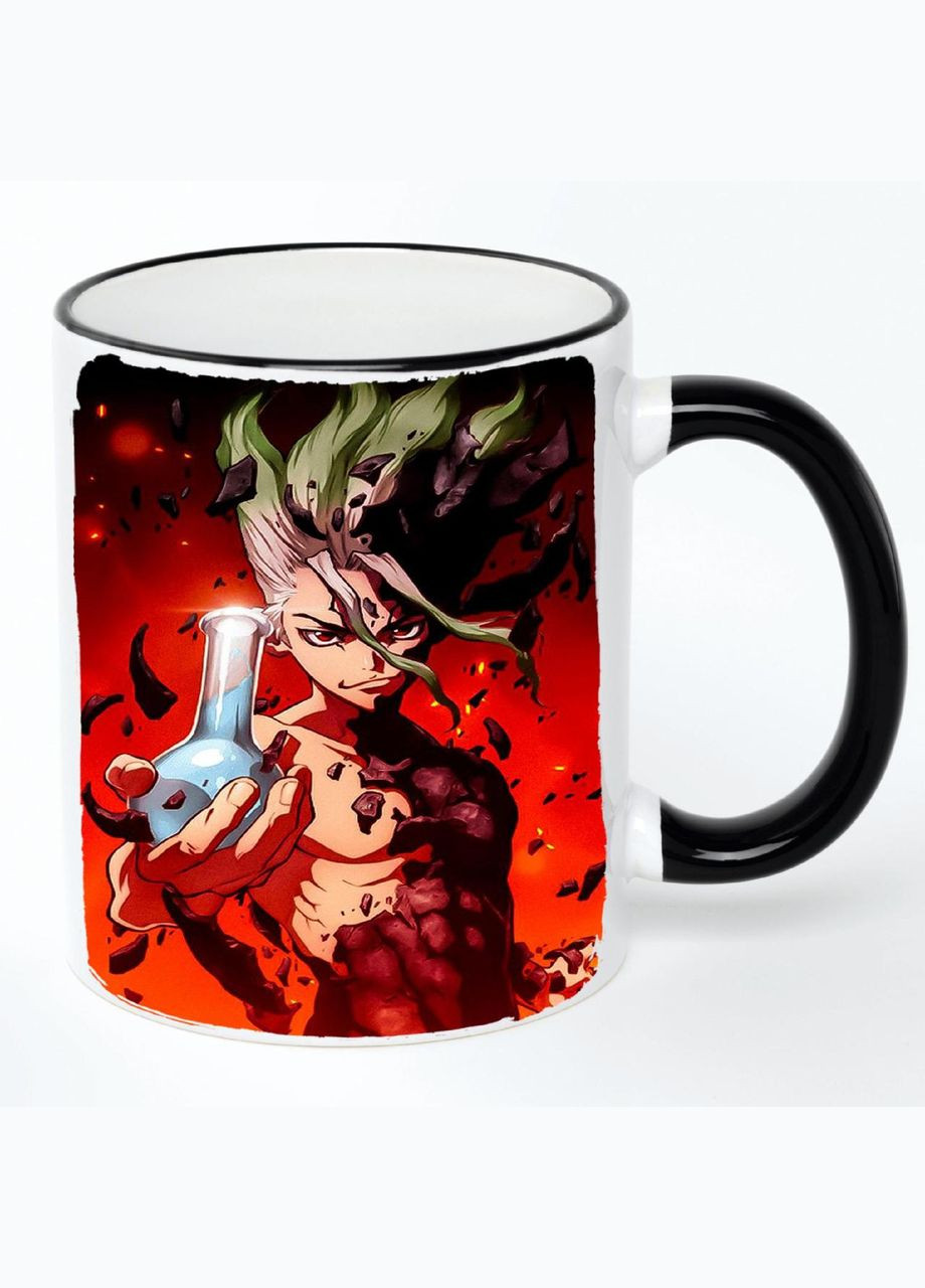 Чашка Доктор Стоун Аниме #005 (кружка, кружка) Белая с черной ручкой 330 мл No Brand (322716432)