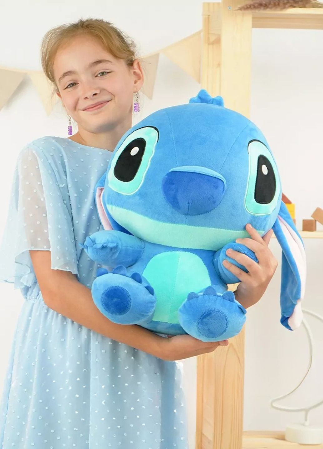 Мягкая игрушка плюшевый Стич синий для мальчиков и девочек My Kigu (369622881)
