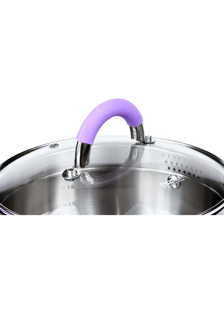 Каструля з нержавіючої сталі 2.5л з кришкою-друшляком для кухні для приготування їжі Fissman (368980077)