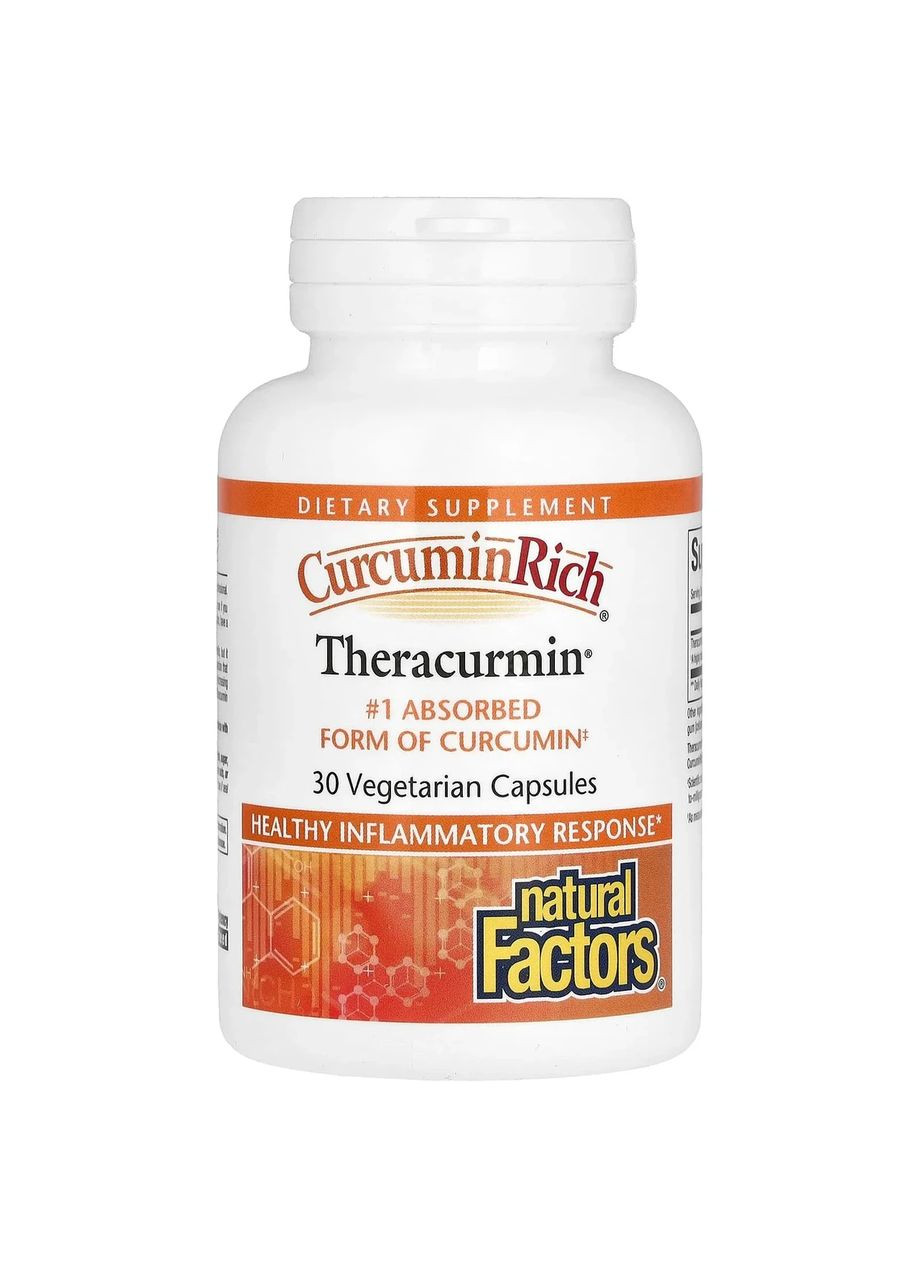 Экстракт куркумина, теракурмин, 30 мг, CurcuminRich, Theracurmin,, 30 вегетарианских капсул Natural Factors (364688780)