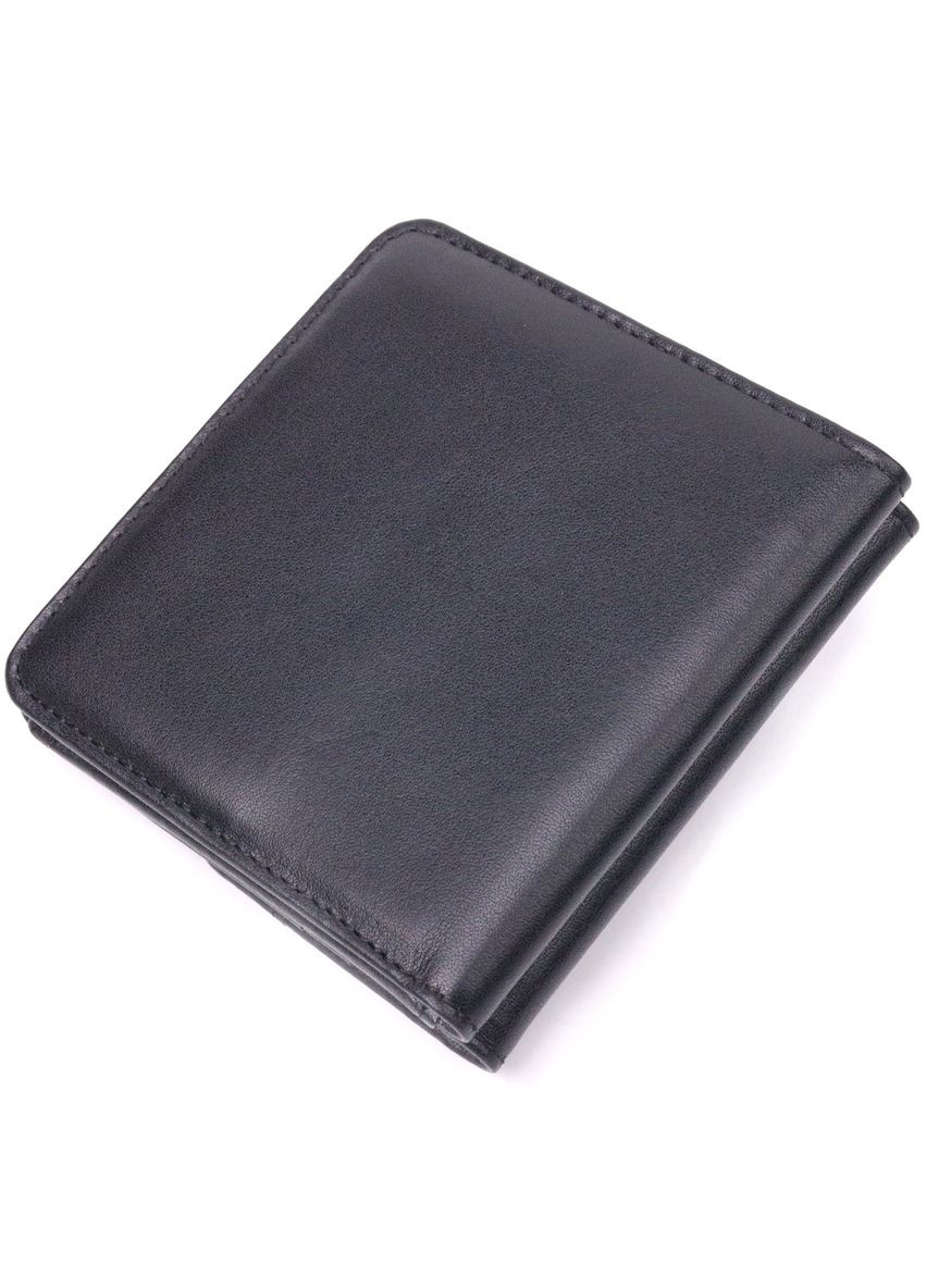 Женский кошелек компактный из натуральной кожи с монетницей черный (sku_21432) No Brand (328218633)