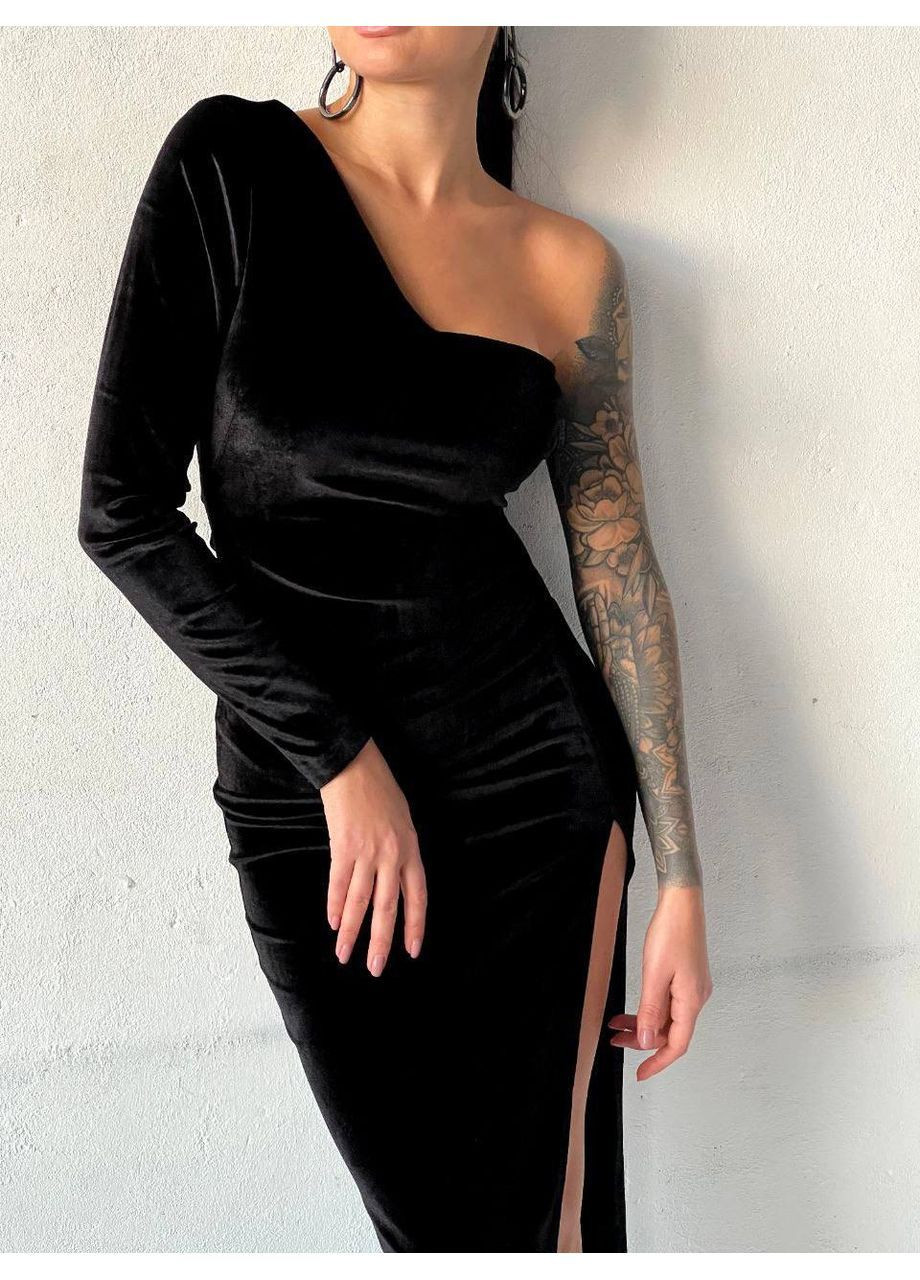 Чорна святковий, вечірня, кежуал жіноча сукня силуетна силуетна Style Point однотонна