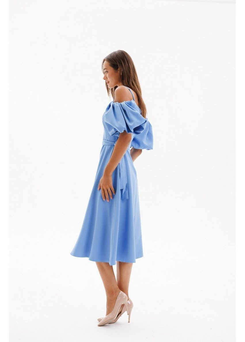 Блакитна коктейльна плаття а-силует FashionYouWant однотонна