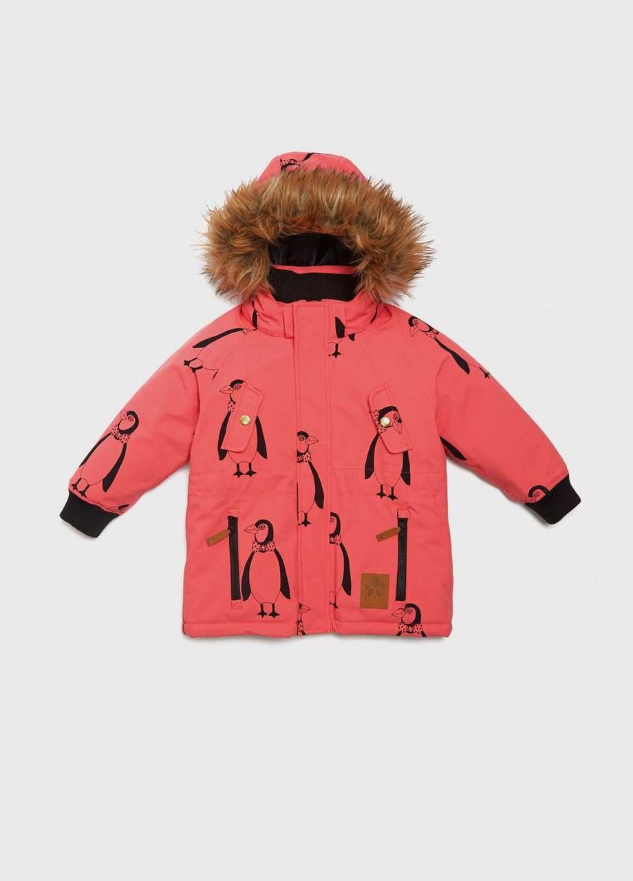 Рожева зимня куртка зимова expedition siberia aop jacket сірий, рожевий, зростання 92/98 Mini Rodini