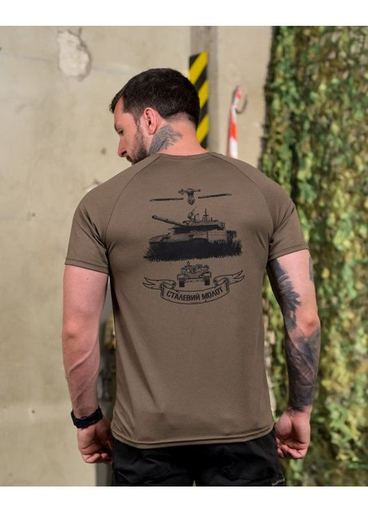 Тактична чоловіча футболка Танкіст олива No Brand (355464323)