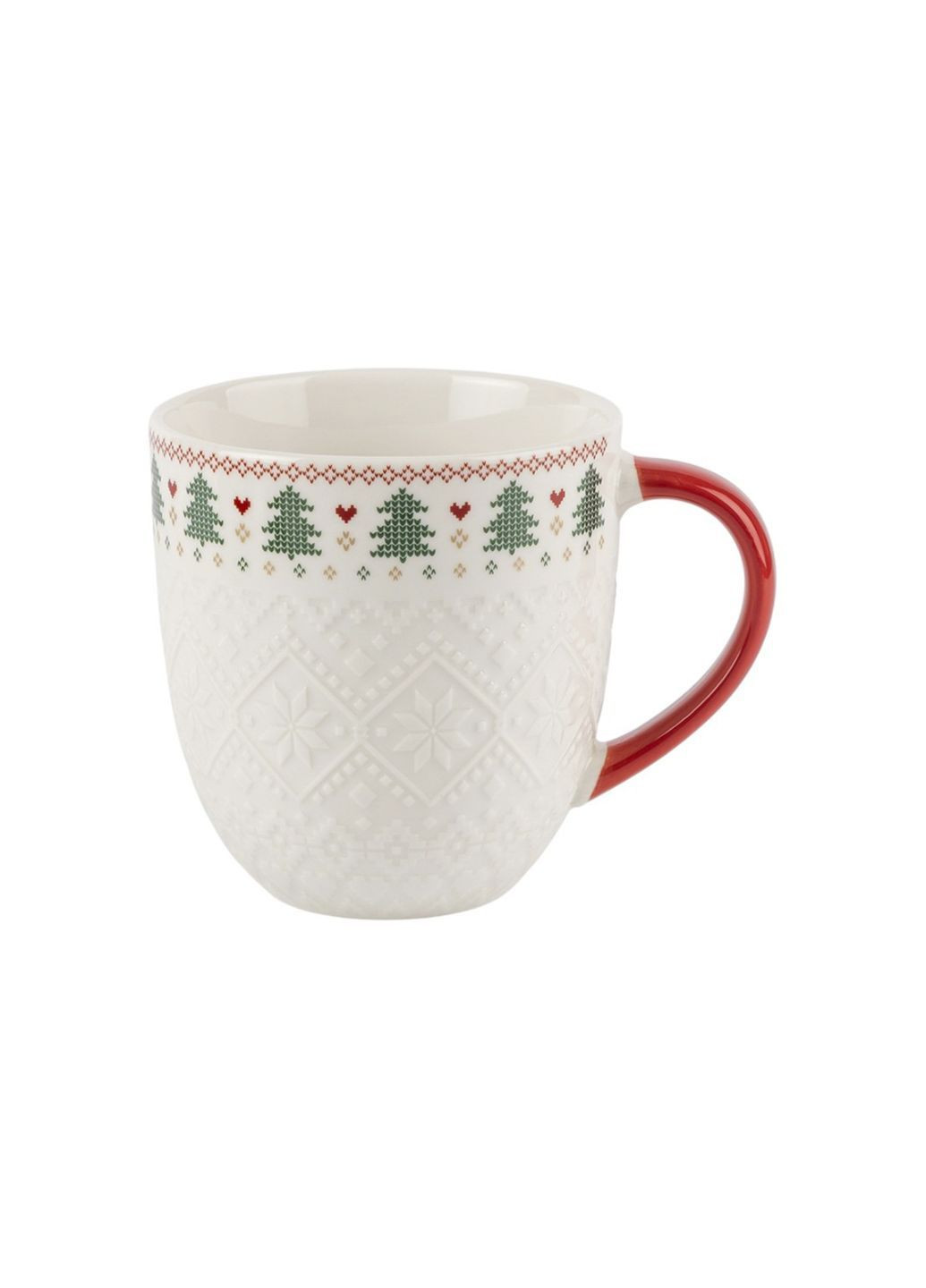 Набір із 2 кружок «Новорічний візерунок» колір білий ЦБ-00286780 No Brand (366038000)