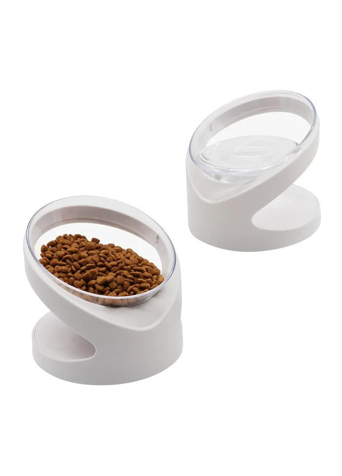 Миска для котів та маленьких собак 200мл, під кутом, Білий No Brand (299915634)