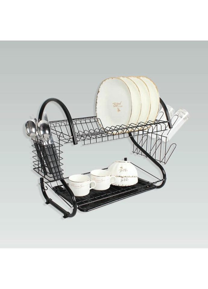 Сушарка для посуду дворівнева MR-1025-43-Black 43х26,5х39 см чорна Maestro (336147993)