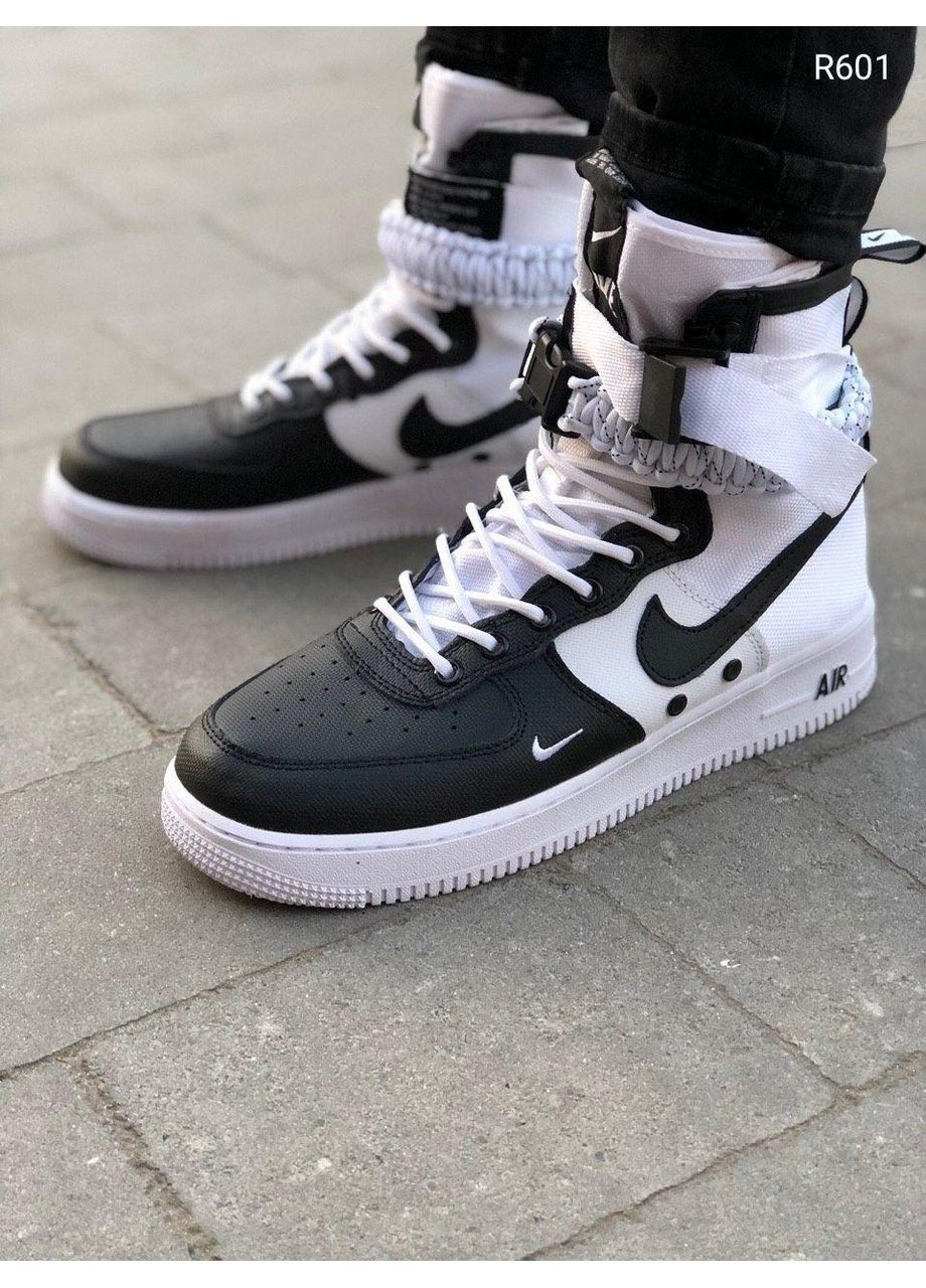 КРОССОВКИ ЖЕНСКИЕ NIKE SPECIAL FLED AIR FORCE 1 WHITE BLACK НАЙК No Brand чёрные демисезоны (369389322)