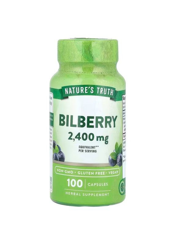 Чорниця, Bilberry,, 2400 мг, 100 вегетаріанських капсул (1200 мг у капсулі) Nature's Truth (369609049)