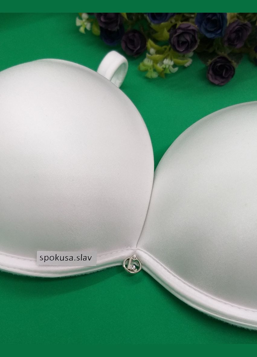 Белый модный бюстгальтер пуш-ап 2+ double гладкий лормар дабл Lormar полиамид