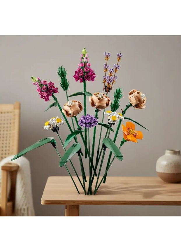 Конструктор 3D Букет цветов, 756 деталей, пластиковый, для развития, творчества и декора дома No Brand (364191365)