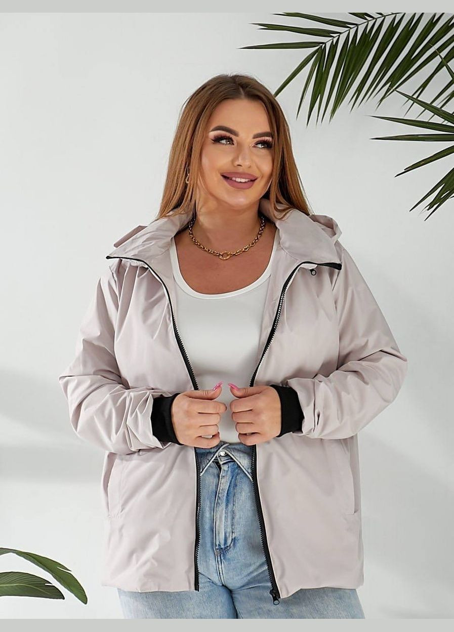 Жіноча вітровка однотонна з капюшоном No Brand (345643601}