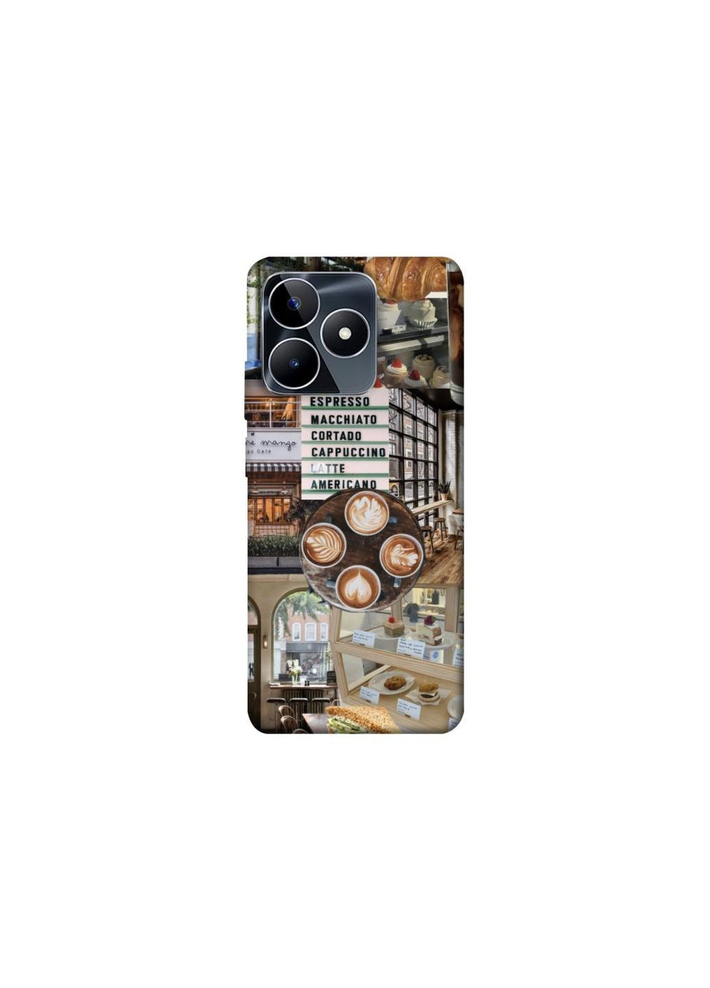 Чехол на Realme C53 Coffee collage ver.5 Frontalka (355319243)