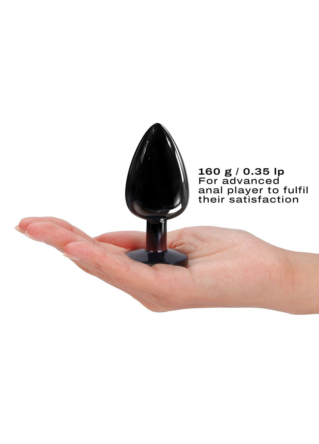 Металлическая анальная пробка с украшением в виде кристалла Diamond Plug BLACK L Dorcel (297572651)