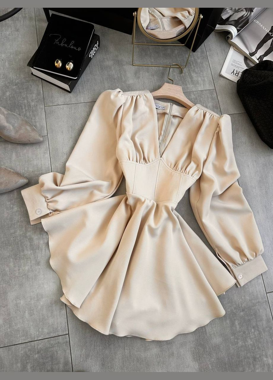 Бежевое повседневный женское платье-комбинезон Avanti однотонное