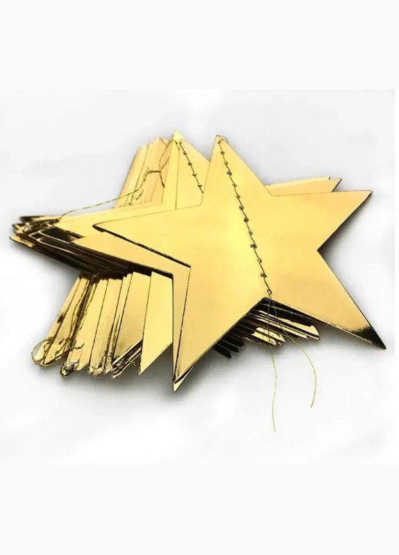 Гирлянда Звездочки на нити для праздника 4 м на 7 см золотистый Jannet Гірлянда (317638571)