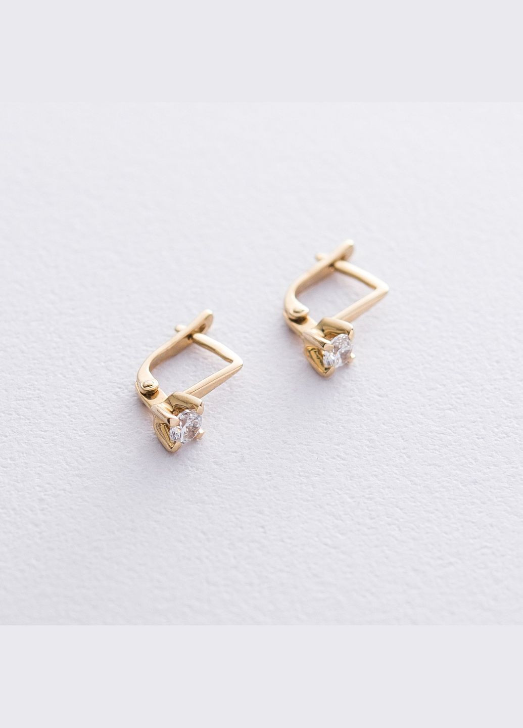 Золоті дитячі сережки з фіанітами с05167 Oniks (264392773)