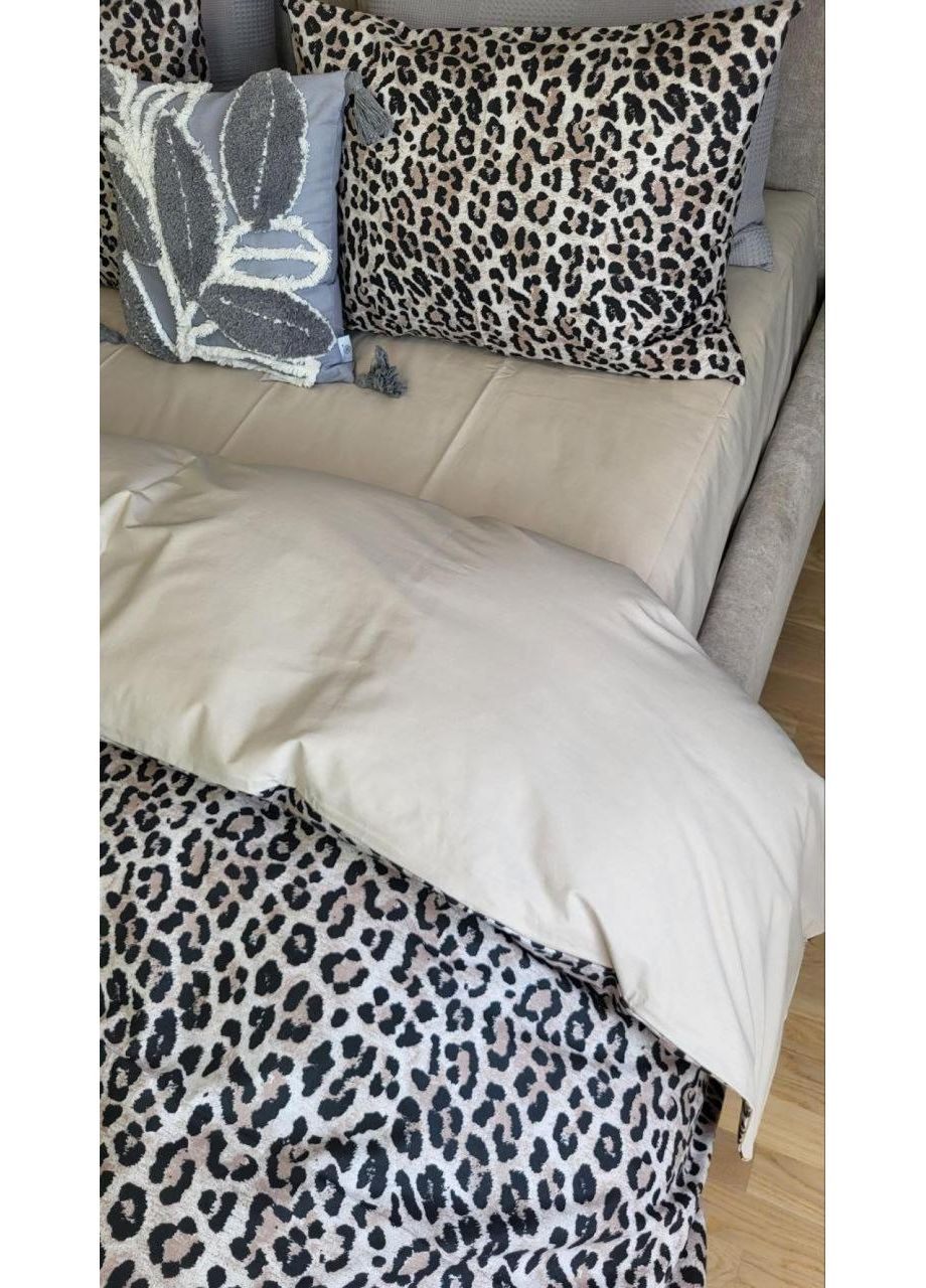 Постільна білизна Леопард, ранфорс Двухспальний розмір, наволочки 70/70 No Brand (364220391)