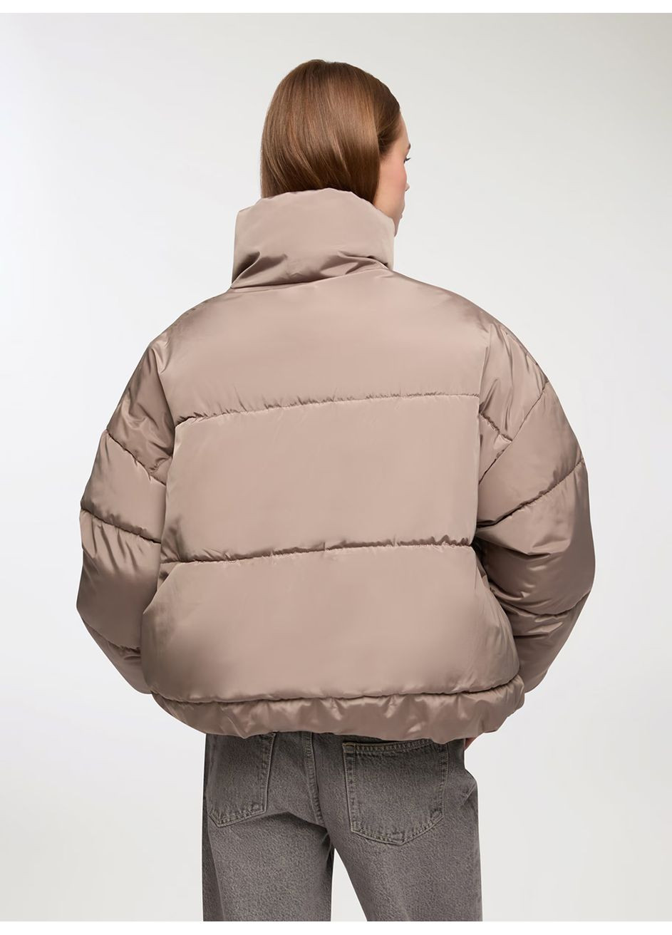 Серо-бежевая демисезонная куртка стограммовка жен Terranova