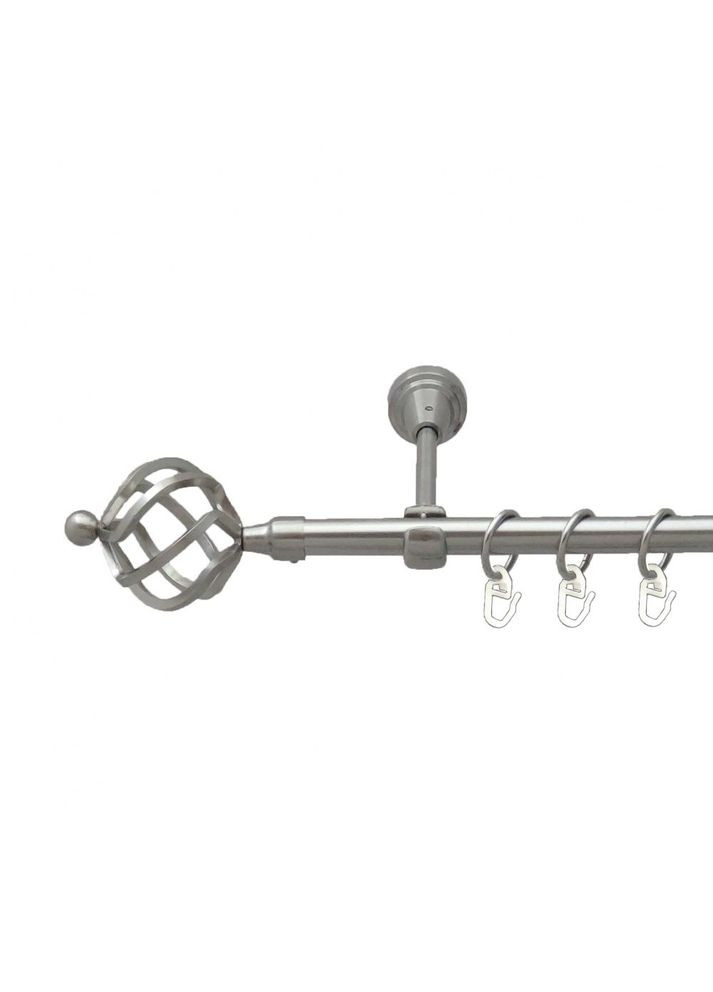 Карниз Ажур металлический однорядный открытый гладкая труба Нержавеющая сталь 16 мм 160 см (5502996) ORVIT (300799353)