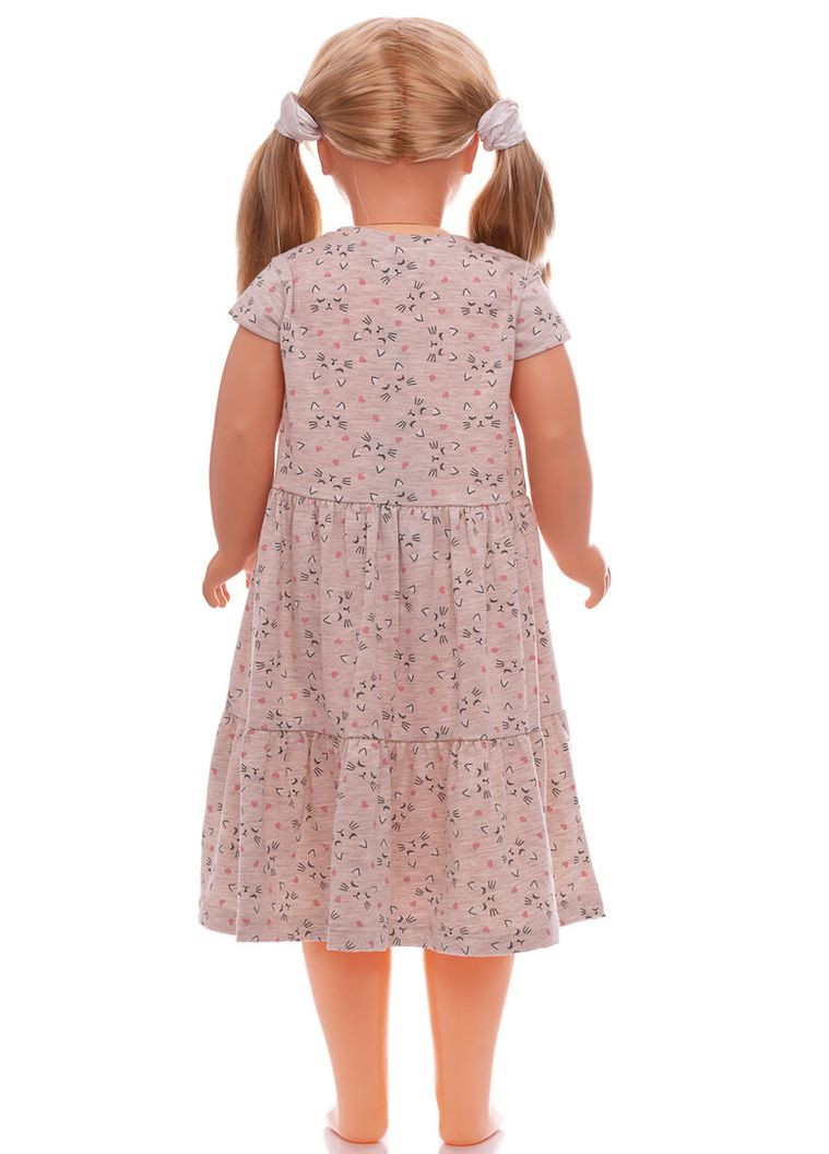 Бежева сукня з коротким рукавом трикотажна кішечка бежевий 92 см (39478) BABYKROHA (323470006)