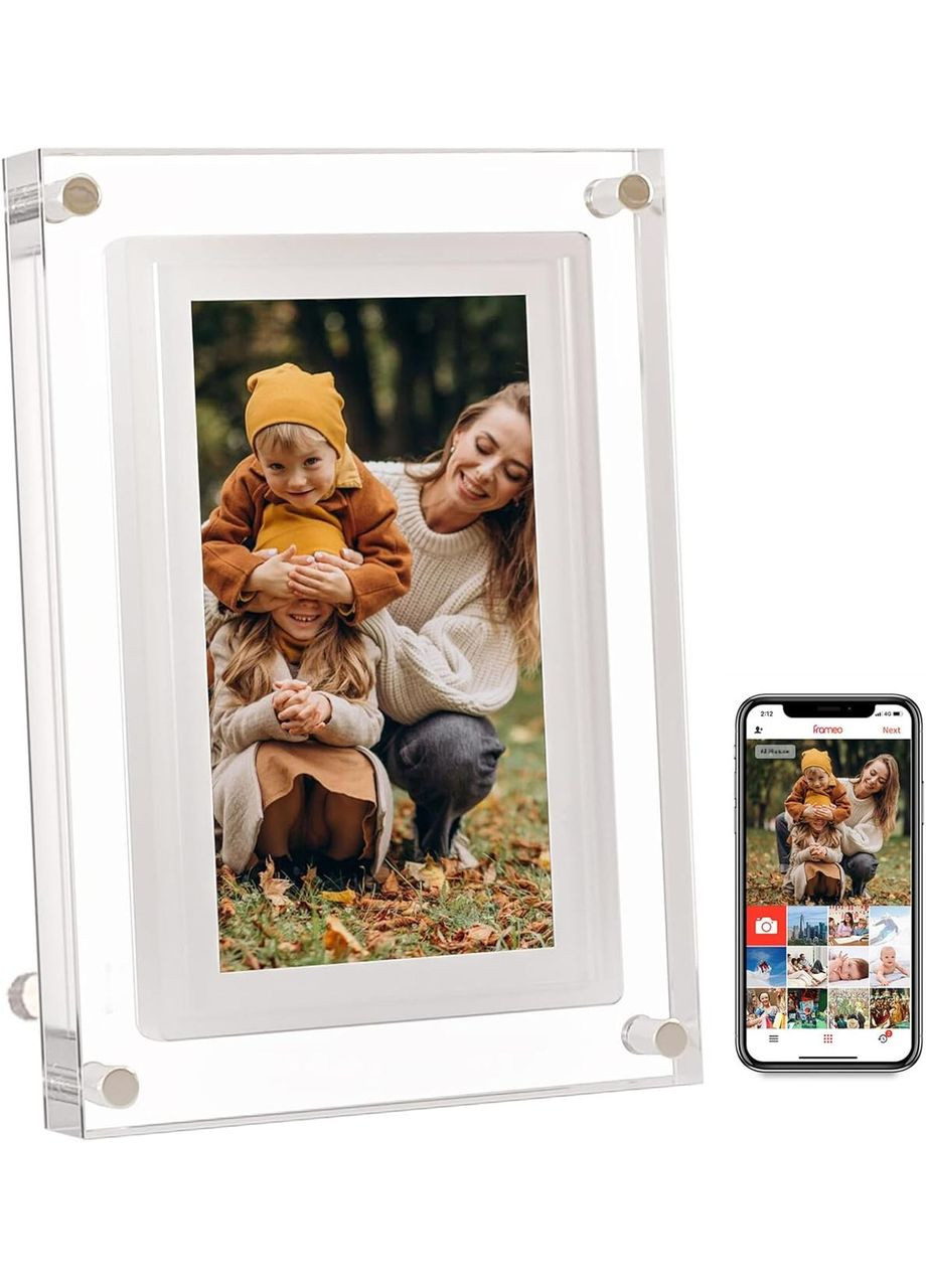 Фоторамка цифровая 4 ГБ памяти со слайдшей и видеопроигрывателем с Wi-Fi Прозрачная No Brand (366304240)