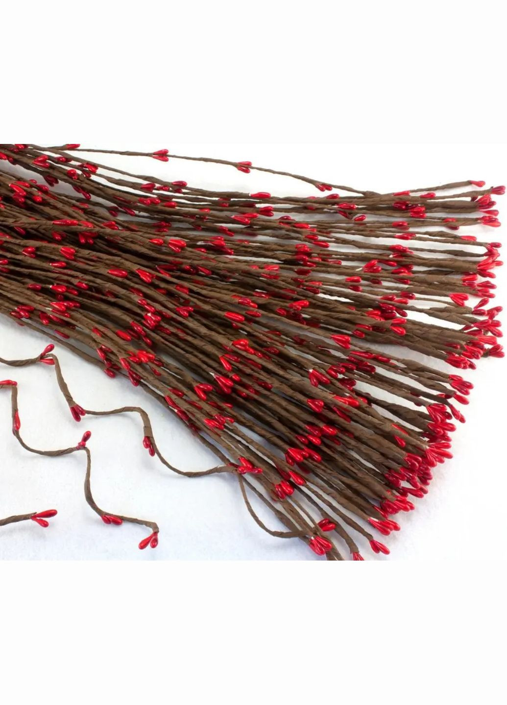 Штучні гілочки верби з бруньками, червоні, 10 шт No Brand (340483205)