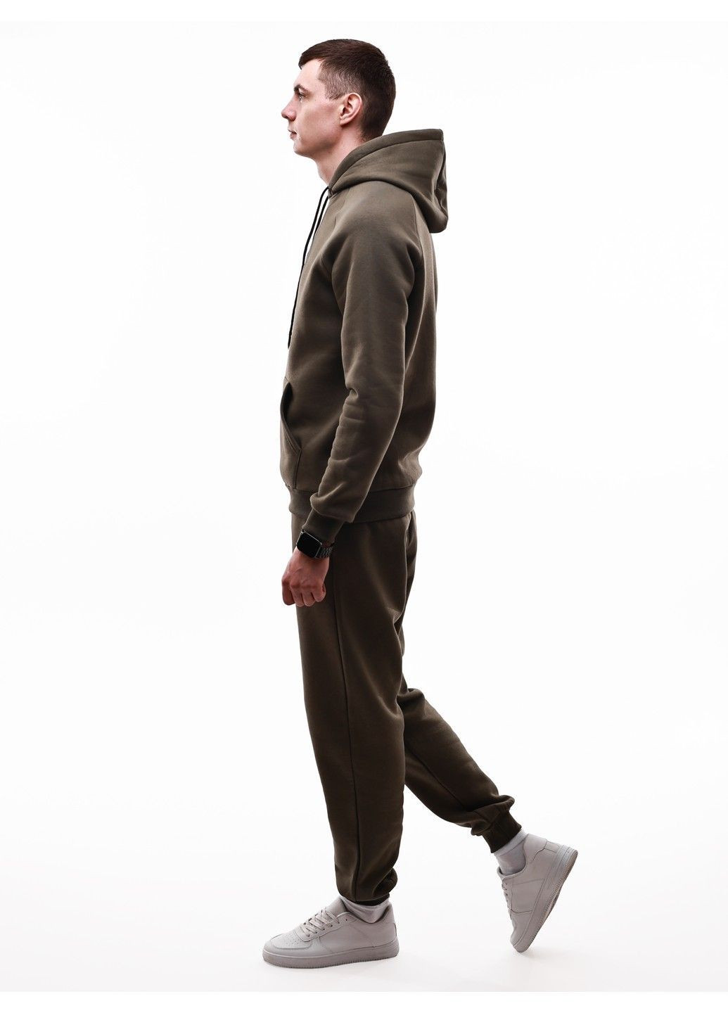 Оливковий (хакі) зимній костюм спортивний чоловічий No Brand