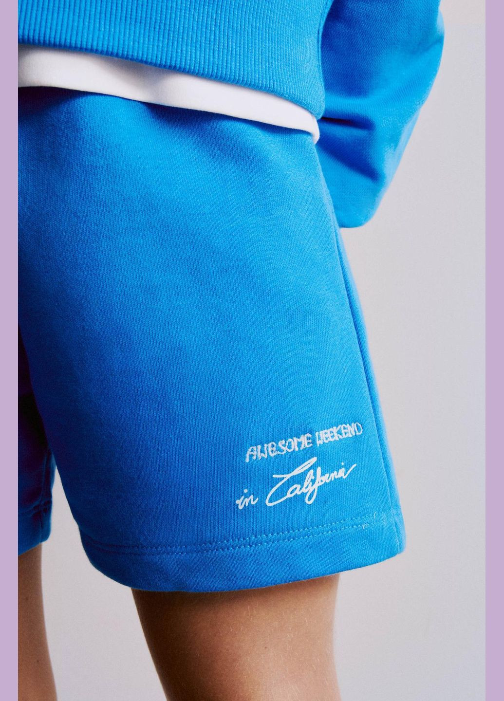 Блакитний комплект дитячий (світшот + шорти) 9000/667 блакитний Zara