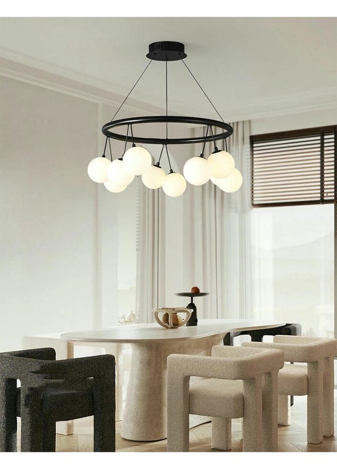 Люстра подвесная на 10 лампочек 27518 Черный 45-160х65х65 см. Sunnysky (335974777)