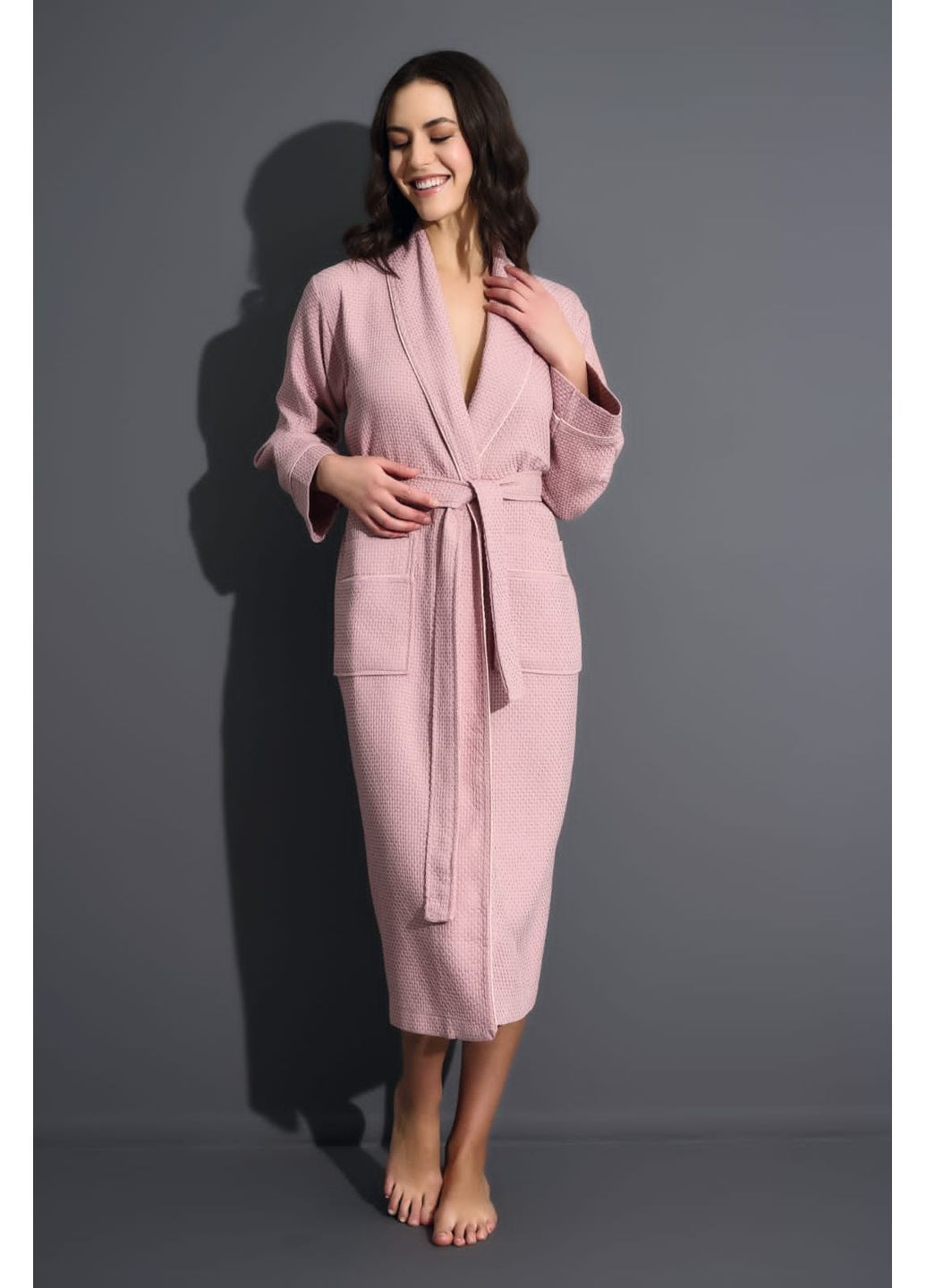 Халат женский вафельный хлопок/бамбук модель pudra, m Nusa 4270 (365720530)