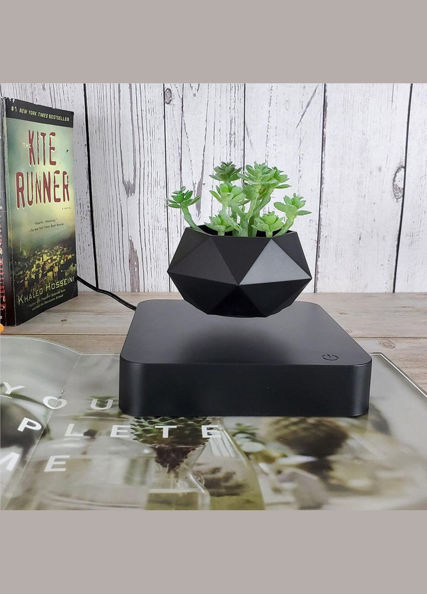 Магнитный левитирующий горшок для растений HCNT Magnetic Levitating Pot M10-GW4 Black No Brand (340405022)