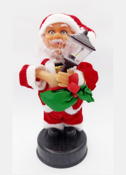 Механическая игрушка со звуком "Дед Мороз" (Санта Клаус) с фонарем, 21 см No Brand (314524663)