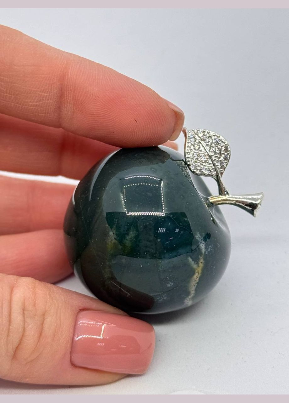 Яблуко з мохового агату 30*34 мм Зелений No Brand (335249198)