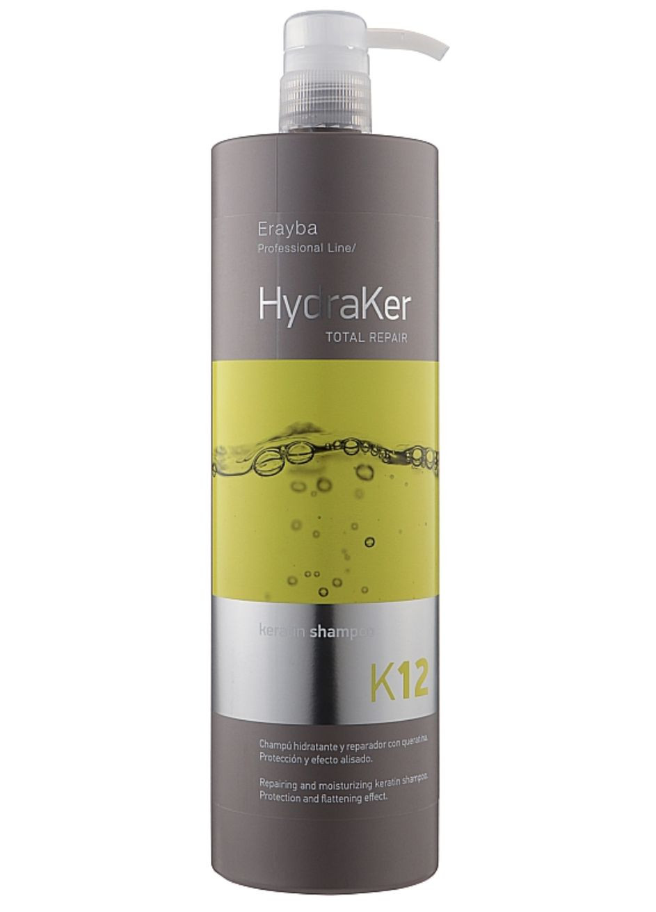 Шампунь кератиновий без сульфатів HydraKer K12 Keratin Shampoo 1000 мл Erayba (329746449)