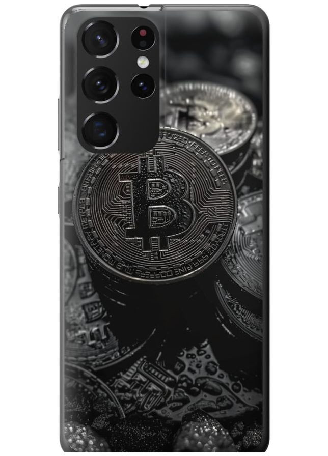 2D пластиковый чехол 'Black Bitcoin' для Samsung Galaxy S21 Ultra (5G) Endorphone Samsung Galaxy S21 Ultra (5G) (289530572)
