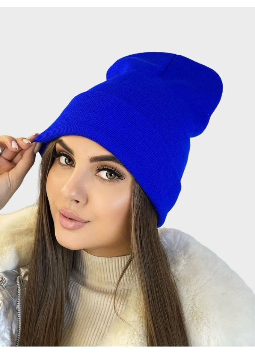 Молодіжна двошарова шапка біні лонг No Brand Шапка біні лонг лопата (362411560)